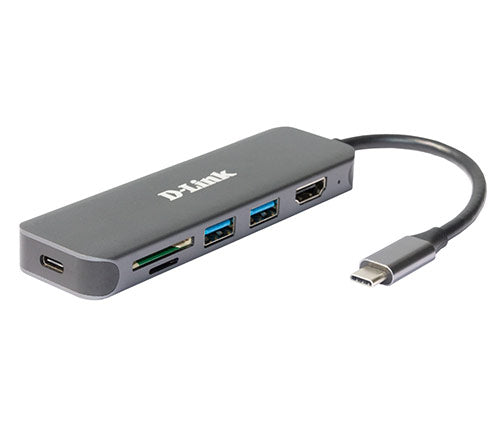 מתאם D-Link DUB-2327 USB-C 6-in-1 מ-USB Type C ל- USB-A 3.0 / HDMI / USB Type C 3.0 / כרטיס זכרון - Smart - Lab & Mobile
